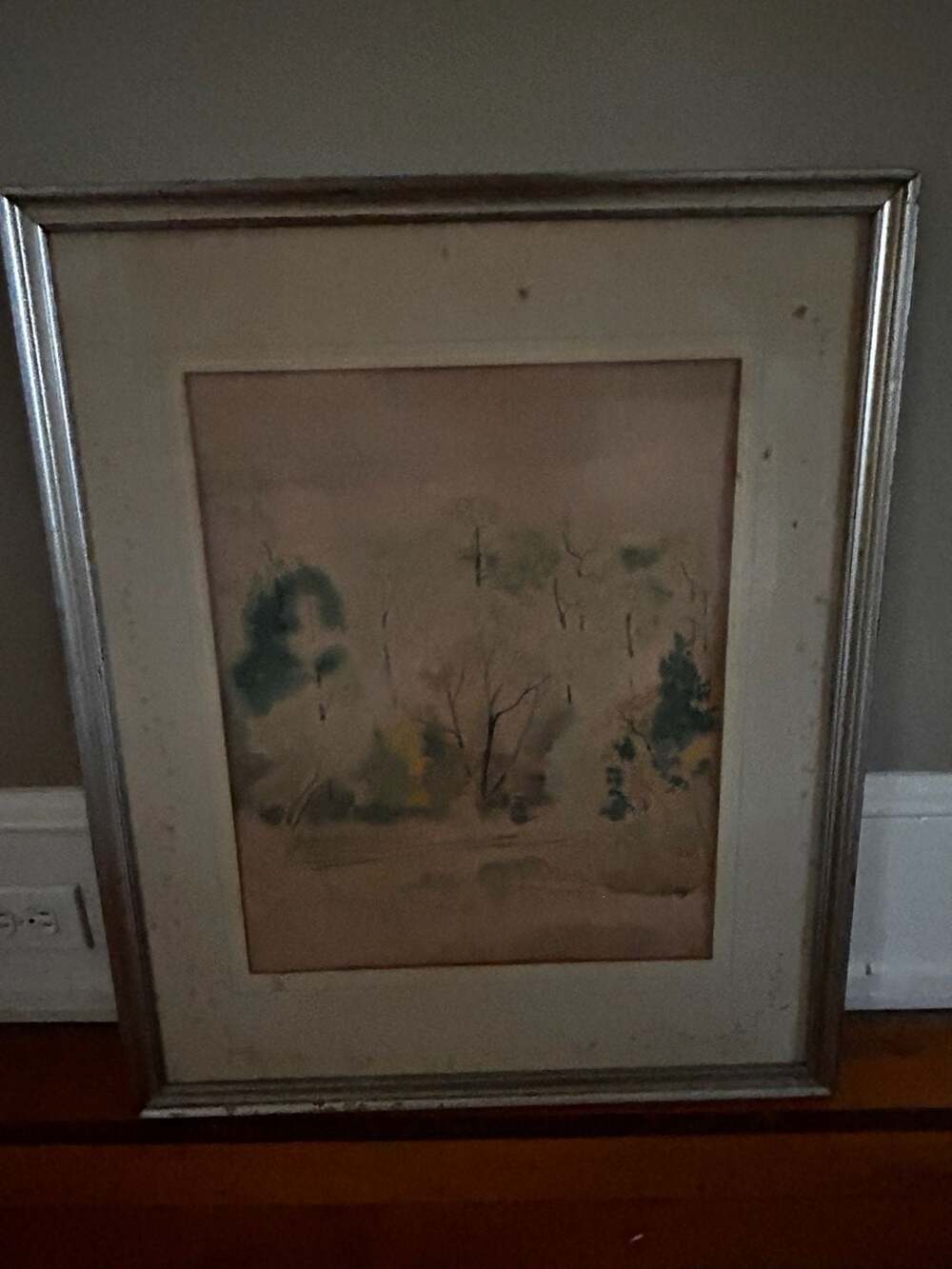 Vintage 1962 Framed Landscape Watercolor Painting by Frances W. Roosevelt